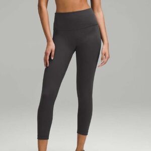 Lululemon Wunder Train High-Rise Ribbed Tight 25"—Graphite Grey